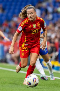Barcelona, İspanya - 3 Haziran 2025: İspanya ve İngiltere arasında Dünya Kupası elemeleri. Kadın takımı kazandı. Kadın futbolu. İspanyol milli takımı.