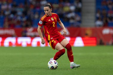 Barcelona, İspanya - 3 Haziran 2025: İspanya ve İngiltere arasında Dünya Kupası elemeleri. Kadın takımı kazandı. Kadın futbolu. İspanyol milli takımı.