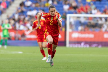 Barcelona, İspanya - 3 Haziran 2025: İspanya ve İngiltere arasında Dünya Kupası elemeleri. Kadın takımı kazandı. Kadın futbolu. İspanyol milli takımı.