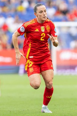 Barcelona, İspanya - 3 Haziran 2025: İspanya ve İngiltere arasında Dünya Kupası elemeleri. Kadın takımı kazandı. Kadın futbolu. İspanyol milli takımı.