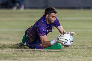 Madrid, İspanya - 31 Ağustos 2025: Rayo Vallecano ile FC Barcelona arasındaki lig maçı. EA Spor Ligi 2024-2025. FC Barcelona oyuncuları. Profesyonel lig.