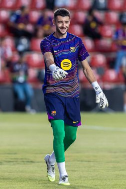 Madrid, İspanya - 31 Ağustos 2025: Rayo Vallecano ile FC Barcelona arasındaki lig maçı. EA Spor Ligi 2024-2025. FC Barcelona oyuncuları. Profesyonel lig.