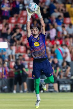 Madrid, İspanya - 31 Ağustos 2025: Rayo Vallecano ile FC Barcelona arasındaki lig maçı. EA Spor Ligi 2024-2025. FC Barcelona oyuncuları. Profesyonel lig.