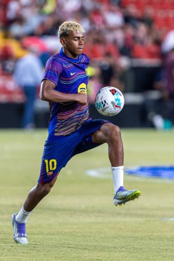 Madrid, İspanya - 31 Ağustos 2025: Rayo Vallecano ile FC Barcelona arasındaki lig maçı. EA Spor Ligi 2024-2025. FC Barcelona oyuncuları. Profesyonel lig.