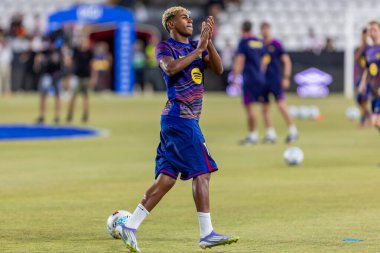 Madrid, İspanya - 31 Ağustos 2025: Rayo Vallecano ile FC Barcelona arasındaki lig maçı. EA Spor Ligi 2024-2025. FC Barcelona oyuncuları. Profesyonel lig.