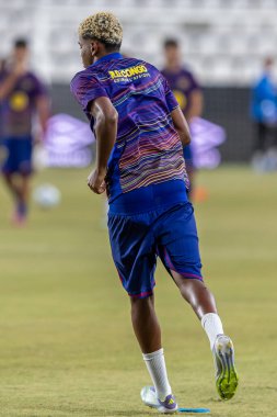 Madrid, İspanya - 31 Ağustos 2025: Rayo Vallecano ile FC Barcelona arasındaki lig maçı. EA Spor Ligi 2024-2025. FC Barcelona oyuncuları. Profesyonel lig.