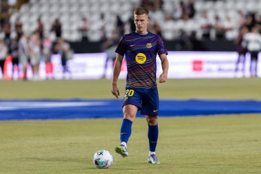 Madrid, İspanya - 31 Ağustos 2025: Rayo Vallecano ile FC Barcelona arasındaki lig maçı. EA Spor Ligi 2024-2025. FC Barcelona oyuncuları. Profesyonel lig.