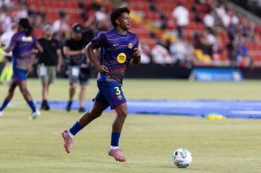 Madrid, İspanya - 31 Ağustos 2025: Rayo Vallecano ile FC Barcelona arasındaki lig maçı. EA Spor Ligi 2024-2025. FC Barcelona oyuncuları. Profesyonel lig.