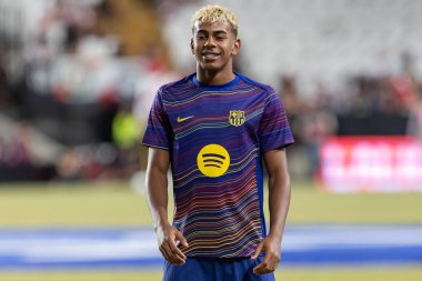 Madrid, İspanya - 31 Ağustos 2025: Rayo Vallecano ile FC Barcelona arasındaki lig maçı. EA Spor Ligi 2024-2025. FC Barcelona oyuncuları. Profesyonel lig.