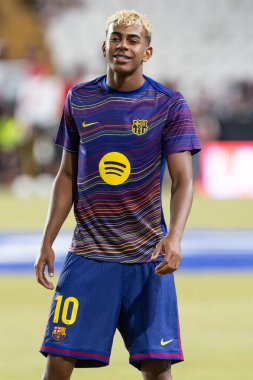 Madrid, İspanya - 31 Ağustos 2025: Rayo Vallecano ile FC Barcelona arasındaki lig maçı. EA Spor Ligi 2024-2025. FC Barcelona oyuncuları. Profesyonel lig.