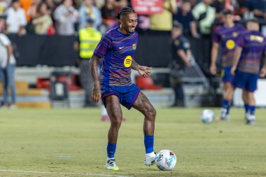 Madrid, İspanya - 31 Ağustos 2025: Rayo Vallecano ile FC Barcelona arasındaki lig maçı. EA Spor Ligi 2024-2025. FC Barcelona oyuncuları. Profesyonel lig.