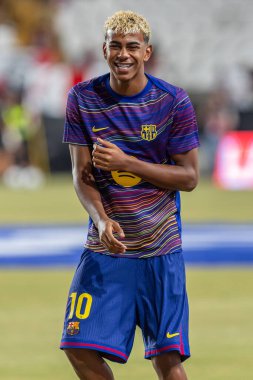 Madrid, İspanya - 31 Ağustos 2025: Rayo Vallecano ile FC Barcelona arasındaki lig maçı. EA Spor Ligi 2024-2025. FC Barcelona oyuncuları. Profesyonel lig.