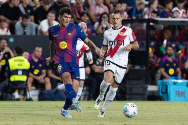 Madrid, İspanya - 31 Ağustos 2025: Rayo Vallecano ile FC Barcelona arasındaki lig maçı. EA Spor Ligi 2024-2025. Futbolcular. Profesyonel lig.