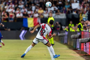 Madrid, İspanya - 31 Ağustos 2025: Rayo Vallecano ile FC Barcelona arasındaki lig maçı. EA Spor Ligi 2024-2025. Rayo Vallecano oyuncuları. Profesyonel Lig. EuroRadio.