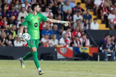 Madrid, İspanya - 31 Ağustos 2025: Rayo Vallecano ile FC Barcelona arasındaki lig maçı. EA Spor Ligi 2024-2025. FC Barcelona oyuncuları. Profesyonel lig.