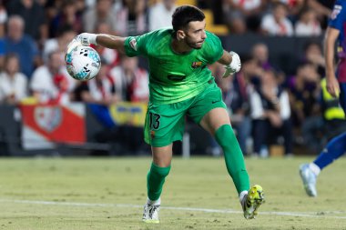 Madrid, İspanya - 31 Ağustos 2025: Rayo Vallecano ile FC Barcelona arasındaki lig maçı. EA Spor Ligi 2024-2025. FC Barcelona oyuncuları. Profesyonel lig.