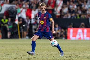 Madrid, İspanya - 31 Ağustos 2025: Rayo Vallecano ile FC Barcelona arasındaki lig maçı. EA Spor Ligi 2024-2025. FC Barcelona oyuncuları. Profesyonel lig.