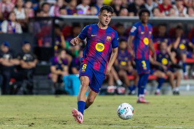 Madrid, İspanya - 31 Ağustos 2025: Rayo Vallecano ile FC Barcelona arasındaki lig maçı. EA Spor Ligi 2024-2025. FC Barcelona oyuncuları. Profesyonel lig.