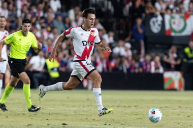 Madrid, İspanya - 31 Ağustos 2025: Rayo Vallecano ile FC Barcelona arasındaki lig maçı. EA Spor Ligi 2024-2025. Rayo Vallecano oyuncuları. Profesyonel Lig. EuroRadio.