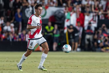 Madrid, İspanya - 31 Ağustos 2025: Rayo Vallecano ile FC Barcelona arasındaki lig maçı. EA Spor Ligi 2024-2025. Rayo Vallecano oyuncuları. Profesyonel Lig. EuroRadio.