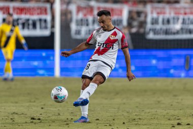 Madrid, İspanya - 31 Ağustos 2025: Rayo Vallecano ile FC Barcelona arasındaki lig maçı. EA Spor Ligi 2024-2025. Rayo Vallecano oyuncuları. Profesyonel Lig. EuroRadio.