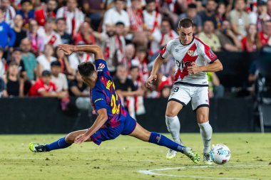 Madrid, İspanya - 31 Ağustos 2025: Rayo Vallecano ile FC Barcelona arasındaki lig maçı. EA Spor Ligi 2024-2025. Futbolcular. Profesyonel lig.