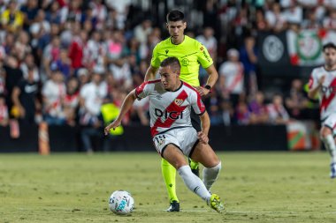Madrid, İspanya - 31 Ağustos 2025: Rayo Vallecano ile FC Barcelona arasındaki lig maçı. EA Spor Ligi 2024-2025. Rayo Vallecano oyuncuları. Profesyonel Lig. EuroRadio.