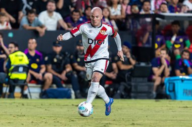 Madrid, İspanya - 31 Ağustos 2025: Rayo Vallecano ile FC Barcelona arasındaki lig maçı. EA Spor Ligi 2024-2025. Rayo Vallecano oyuncuları. Profesyonel Lig. EuroRadio.