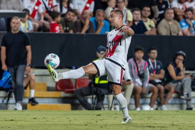Madrid, İspanya - 31 Ağustos 2025: Rayo Vallecano ile FC Barcelona arasındaki lig maçı. EA Spor Ligi 2024-2025. Rayo Vallecano oyuncuları. Profesyonel Lig. EuroRadio.