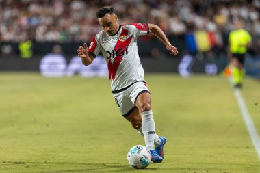 Madrid, İspanya - 31 Ağustos 2025: Rayo Vallecano ile FC Barcelona arasındaki lig maçı. EA Spor Ligi 2024-2025. Rayo Vallecano oyuncuları. Profesyonel Lig. EuroRadio.