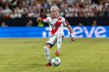 Madrid, İspanya - 31 Ağustos 2025: Rayo Vallecano ile FC Barcelona arasındaki lig maçı. EA Spor Ligi 2024-2025. Rayo Vallecano oyuncuları. Profesyonel Lig. EuroRadio.