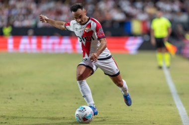 Madrid, İspanya - 31 Ağustos 2025: Rayo Vallecano ile FC Barcelona arasındaki lig maçı. EA Spor Ligi 2024-2025. Rayo Vallecano oyuncuları. Profesyonel Lig. EuroRadio.