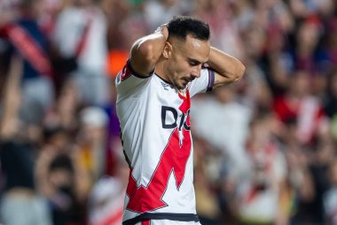 Madrid, İspanya - 31 Ağustos 2025: Rayo Vallecano ile FC Barcelona arasındaki lig maçı. EA Spor Ligi 2024-2025. Rayo Vallecano oyuncuları. Profesyonel Lig. EuroRadio.