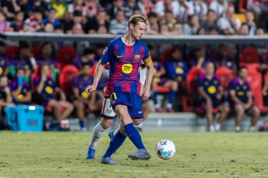 Madrid, İspanya - 31 Ağustos 2025: Rayo Vallecano ile FC Barcelona arasındaki lig maçı. EA Spor Ligi 2024-2025. FC Barcelona oyuncuları. Profesyonel lig.