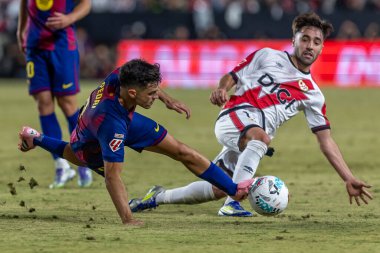 Madrid, İspanya - 31 Ağustos 2025: Rayo Vallecano ile FC Barcelona arasındaki lig maçı. EA Spor Ligi 2024-2025. Futbolcular. Profesyonel lig.