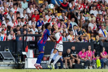 Madrid, İspanya - 31 Ağustos 2025: Rayo Vallecano ile FC Barcelona arasındaki lig maçı. EA Spor Ligi 2024-2025. Futbolcular. Profesyonel lig.