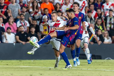 Madrid, İspanya - 31 Ağustos 2025: Rayo Vallecano ile FC Barcelona arasındaki lig maçı. EA Spor Ligi 2024-2025. Futbolcular. Profesyonel lig.