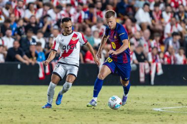 Madrid, İspanya - 31 Ağustos 2025: Rayo Vallecano ile FC Barcelona arasındaki lig maçı. EA Spor Ligi 2024-2025. Futbolcular. Profesyonel lig.