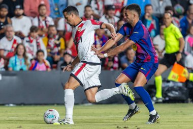Madrid, İspanya - 31 Ağustos 2025: Rayo Vallecano ile FC Barcelona arasındaki lig maçı. EA Spor Ligi 2024-2025. Futbolcular. Profesyonel lig.
