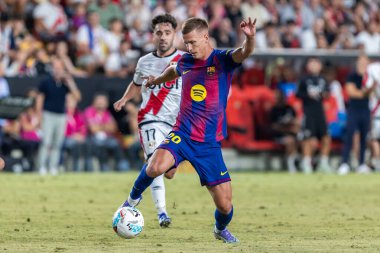 Madrid, İspanya - 31 Ağustos 2025: Rayo Vallecano ile FC Barcelona arasındaki lig maçı. EA Spor Ligi 2024-2025. Futbolcular. Profesyonel lig.