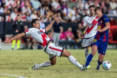 Madrid, İspanya - 31 Ağustos 2025: Rayo Vallecano ile FC Barcelona arasındaki lig maçı. EA Spor Ligi 2024-2025. Futbolcular. Profesyonel lig.