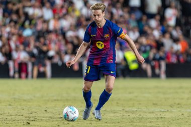 Madrid, İspanya - 31 Ağustos 2025: Rayo Vallecano ile FC Barcelona arasındaki lig maçı. EA Spor Ligi 2024-2025. FC Barcelona oyuncuları. Profesyonel lig.
