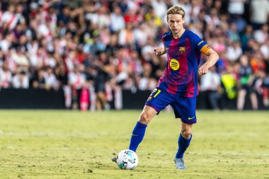 Madrid, İspanya - 31 Ağustos 2025: Rayo Vallecano ile FC Barcelona arasındaki lig maçı. EA Spor Ligi 2024-2025. FC Barcelona oyuncuları. Profesyonel lig.