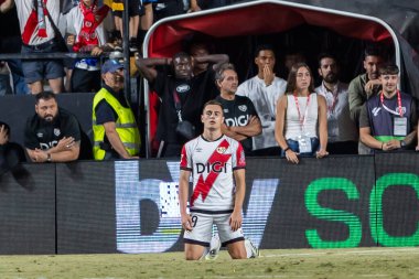 Madrid, İspanya - 31 Ağustos 2025: Rayo Vallecano ile FC Barcelona arasındaki lig maçı. EA Spor Ligi 2024-2025. Rayo Vallecano oyuncuları. Profesyonel Lig. EuroRadio.