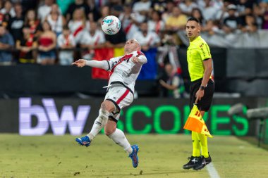 Madrid, İspanya - 31 Ağustos 2025: Rayo Vallecano ile FC Barcelona arasındaki lig maçı. EA Spor Ligi 2024-2025. Rayo Vallecano oyuncuları. Profesyonel Lig. EuroRadio.