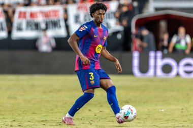 Madrid, İspanya - 31 Ağustos 2025: Rayo Vallecano ile FC Barcelona arasındaki lig maçı. EA Spor Ligi 2024-2025. FC Barcelona oyuncuları. Profesyonel lig.