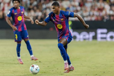 Madrid, İspanya - 31 Ağustos 2025: Rayo Vallecano ile FC Barcelona arasındaki lig maçı. EA Spor Ligi 2024-2025. FC Barcelona oyuncuları. Profesyonel lig.