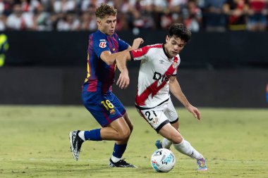 Madrid, İspanya - 31 Ağustos 2025: Rayo Vallecano ile FC Barcelona arasındaki lig maçı. EA Spor Ligi 2024-2025. Futbolcular. Profesyonel lig.