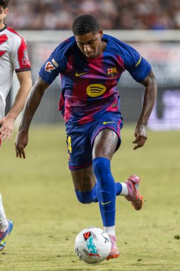 Madrid, İspanya - 31 Ağustos 2025: Rayo Vallecano ile FC Barcelona arasındaki lig maçı. EA Spor Ligi 2024-2025. FC Barcelona oyuncuları. Profesyonel lig.