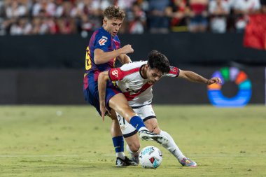 Madrid, İspanya - 31 Ağustos 2025: Rayo Vallecano ile FC Barcelona arasındaki lig maçı. EA Spor Ligi 2024-2025. Futbolcular. Profesyonel lig.